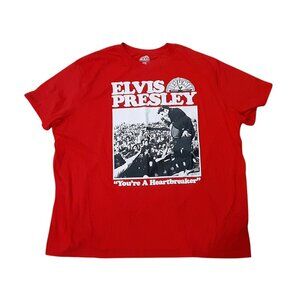 Elvis Presley T-Shirt Size 3XL "You're A HeartBreaker" Sun Records Red XXXL NWOT